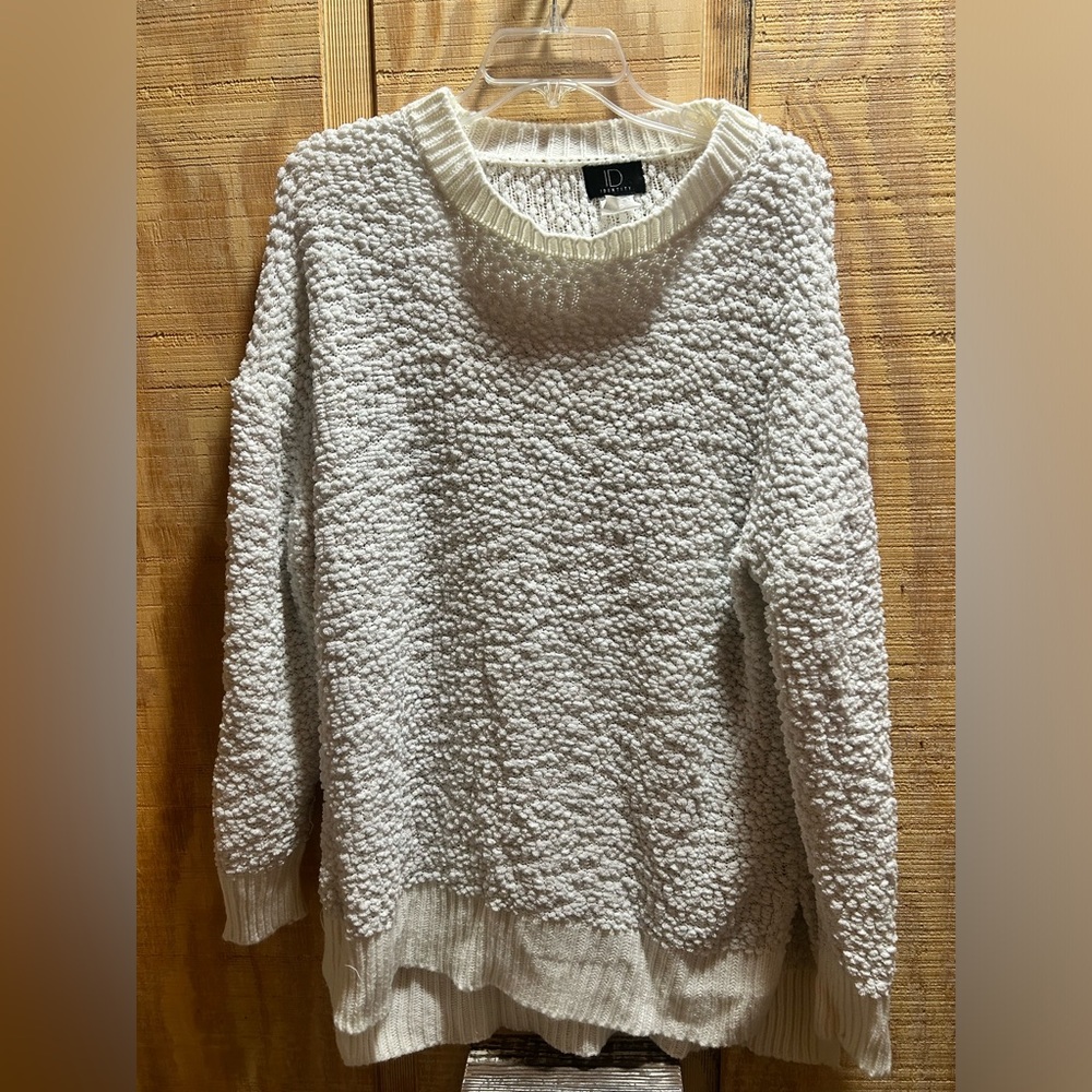 Chunky Popcorn Sweater White Large